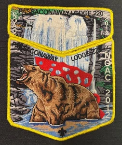 OA PASSACONAWAY LODGE 220 BSA Daniel Webster Council 2012 Noac 2 parches oso - Imagen 1 de 2