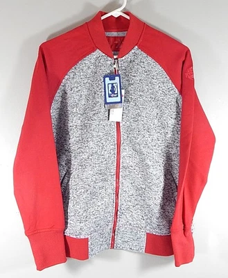 Detroit Pistons NBA For Her Antigua LS Zip Up Shirt Womens Large Red Gray New - Image 1 of 4