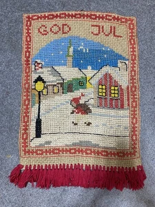 Christmas Vintage Traditional Swedish Tapestry  wall hanging 61x41cm - Picture 1 of 8