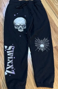 SWIXXZ Tangled Skull Black Jogger Sweatpants Size Medium Rare & Hard 2 Find - Picture 1 of 5