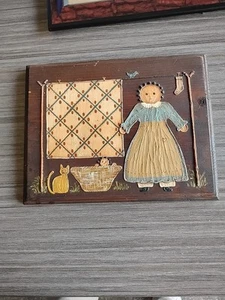 Appalachen Folks hängen die Quilts handgenäht Kreuzstich Prof. Gerahmt - Bild 1 von 3