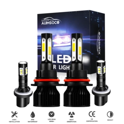 For Ford E-150 E-350 Econoline Club Wagon 1994-2002 4-Side LED Headlights Bulbs - Image 1 of 4