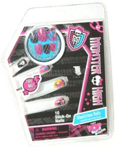 The Wish Factory Monster High 10 Stick-On Ghoulicious Nails Collectible Pop Girl - Picture 1 of 3