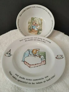 WEDGWOOD Peter Rabbit Eating Set - 2 pc - Bowl, Plate-Easter- Excel Cond! - Picture 1 of 8