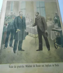 1897 Grand Duc Wladimir de Russie aux Hopitaux de Paris Illustration Gravure - Picture 1 of 1