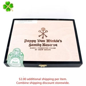 Caja de cigarros de madera vacía Pappy Van Winkle's Family Res Toro 9,75" x 7,25" x 1,25" - Imagen 1 de 12