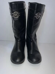 Girls Michael Kors Parson Marry Black Riding Boots Size 2 - Picture 1 of 7
