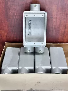 5 x Crouse-Hinds FSCC 1-MT-SA Aluminum Condulet Device Box 1/2" 3-Hub 1-Gang - Picture 1 of 3