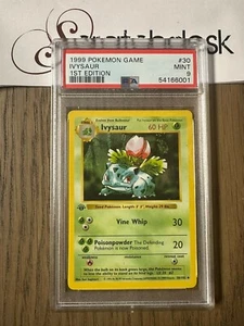 PSA 9 - Pokemon IVYSAUR - 1ª Primera EDICIÓN Set Base Sin Sombras 30/102 COMO NUEVO - Imagen 1 de 2