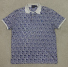 Polo Ralph Lauren Shirt Adult Xl Blue Floral All Over Print Custom Slim Fit Mens