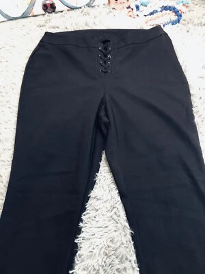 Calça jeans feminina BAR III tamanho 8 skinny cintura alta tornozelo com zíper 5 bolsos preta - Imagem 1 de 4