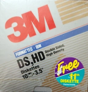 3M High Density 3,5 Zoll Disketten 10er-Pack IBM formatierte DS HD Disketten versiegelt - Bild 1 von 2