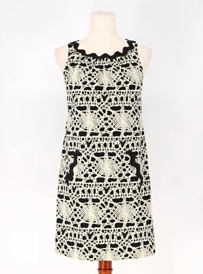 Vestido Vaina VIVIENNE TAM Marfil Negro Calado Sin Mangas Talla 2 Foto 1 de 4