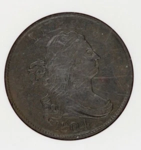 1804 Draped Bust Half Cent 1/2c Old Small Holder ANACS - EF40 XF40 Double Struck - Picture 1 of 3