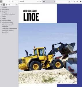 Volvo L110E Radlader Service Reparaturanleitung Teilekatalog Aufbau PDF - Bild 1 von 3