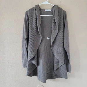 Laurie B Womens Cashmere Blend Cardigan Sweater Size Large Open Ribbed Knit - Picture 1 of 9
