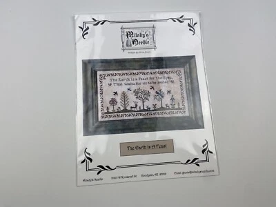 Milady’s Needle The Earth Is A Feast Cross Stitch Pattern Primitive Tree Deer - Image 1 of 3