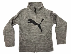 Puma Girls' Full Zip Fleece Jacket Charcoal Heather - Picture 1 of 2