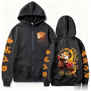 Demon Slayer Hoodie Herren Damen Zip Up Jacke Oversized Streetwear Y2K Sweatshirt - Bild 1 von 22
