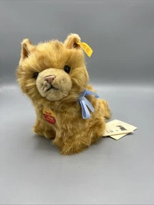 Steiff Orange Tabby Cat Stuffed Animal Plush Tabby Kitten Snuffi NWT 077371 - Picture 1 of 13