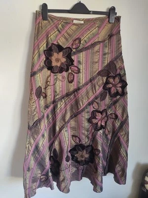 Rocha John Rocha a-line midi skirt size 12  multi floral. 90 Cm Long  - Image 1 of 4