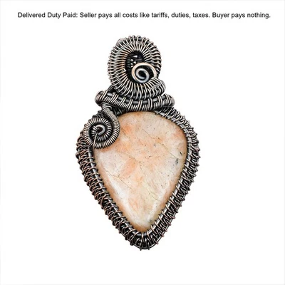 Venta de Viernes Negro Piedras Preciosas de Cobre Envoltura de Alambre Esposa Boho Colgante Joyería Foto 1 de 4