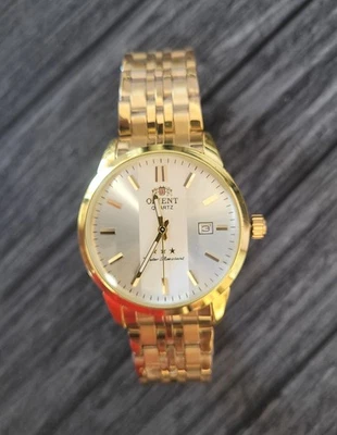 Vintage Japan Orient 3 Star Mens Watch Gold Champaign Dial - Image 1 of 4