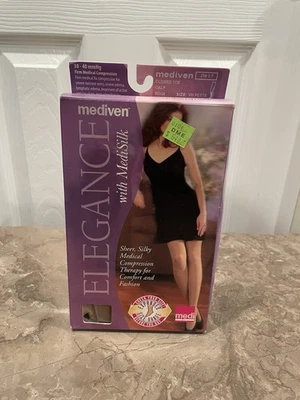 Medias de compresión de pantorrilla Mediven 25807 30-40 mmHg punta cerrada beige VII Petite Foto 1 de 4