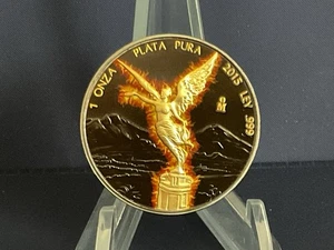 2015 1oz Silver Mexican Libertad. “BURNING LIBERTAD”. COA in Box. - Picture 1 of 4