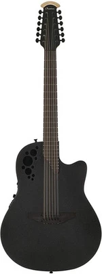 Ovation 12-String Acoustic-Electric Guitar, Elite TX Textured Black, Deep Contou - Image 1 of 4