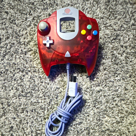 SEGA HKT-7700 Sega Dreamcast Controller Red Transparent Wired TESTED