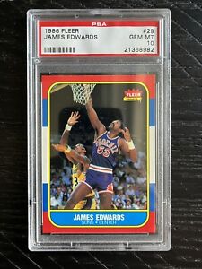 1986 Fleer Basketball #29 James Edwards PSA 10 GEM MINT