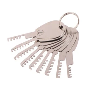 Set Pettine 9 in 1 Acciaio Inox Strumento di Riparazione Serrature Bypass Strumenti da fabbro - Foto 1 di 11