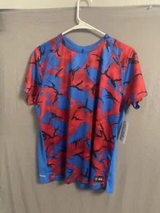 Boys Athletic Works Dri-Works Blue & Red Print T-Shirt Size XXL (18) NWT - Picture 1 of 10