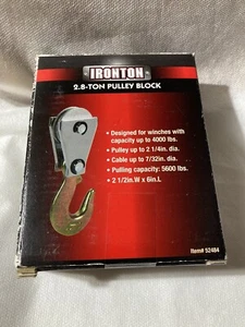 Ironton Pulley Block, 2.8 Ton Capacity Model H01-003-0025 NEW IN BOX - Picture 1 of 11