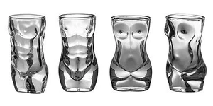 Exotic Nude Naked Sexy Body Shot Glasses Set of 4 Male and Female gift him her - Picture 1 of 10
