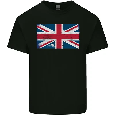 GILDAN Distressed Union Jack Flagge Großbritannien Kinder T-Shirt Jungen Mädchen