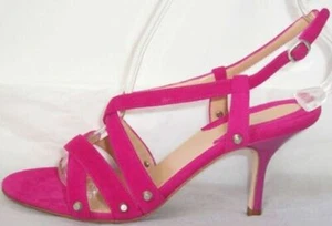DONNA KARAN COLLECTION Pink Suede Slingback Sandals Shoes 6.5 - Picture 1 of 2