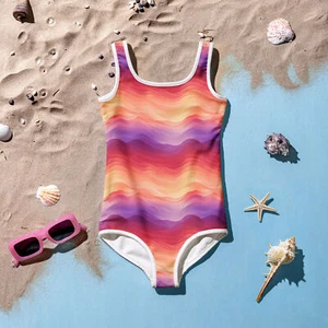 Ombre Radiance Girls Swimsuit - UPF 40, Comfortable & Durable for Active Play - Picture 1 of 22