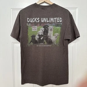 Artisan Ducks Unlimited Men's Brown Heather "Puppies for Sale" T-Shirt - Size M - Picture 1 of 2