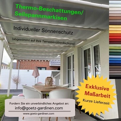 GÖTZ GARDINEN MAß-KONFEKTION Falt-Sonnensegel Seilspanntechnik Innenbeschattung Glasdach Wintergarten THERMO