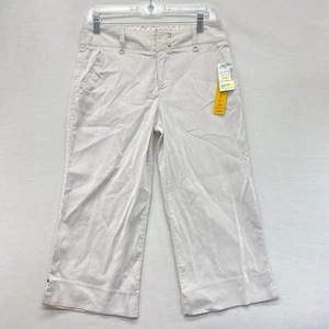 Women’s Khakis and Co striped Capri Pants Size 4 pockets - Picture 1 of 12