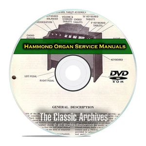 32 Service & Repair Manuals, Hammond Organ, Restoration, Guide Books DVD E41 - Picture 1 of 12