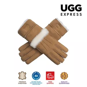 AUSTRALIAN SHEPHERD® Fluffy Genuine Sheepskin Wool Shearling Lined Gloves Puni - Picture 1 of 12