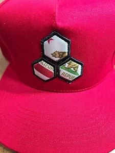 Red California Bear Logo Hat Snapback OSFM NWOT - Picture 1 of 8