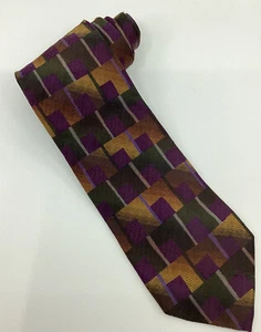 Corbata de seda para hombre Ermenegildo ZEGNA Disegno exclusiva multicolor abstracta ITALIA - Imagen 1 de 4