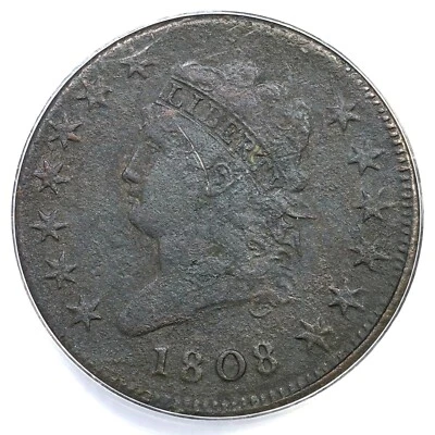 1808 S-279 R-1 ANACS VF 30 Details Classic Head Large Cent Coin 1c - Image 1 of 3