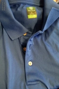 Pro Tour Air Play Golf Polo Shirt Mens Large Blue Short Sleeve Top - Picture 1 of 5