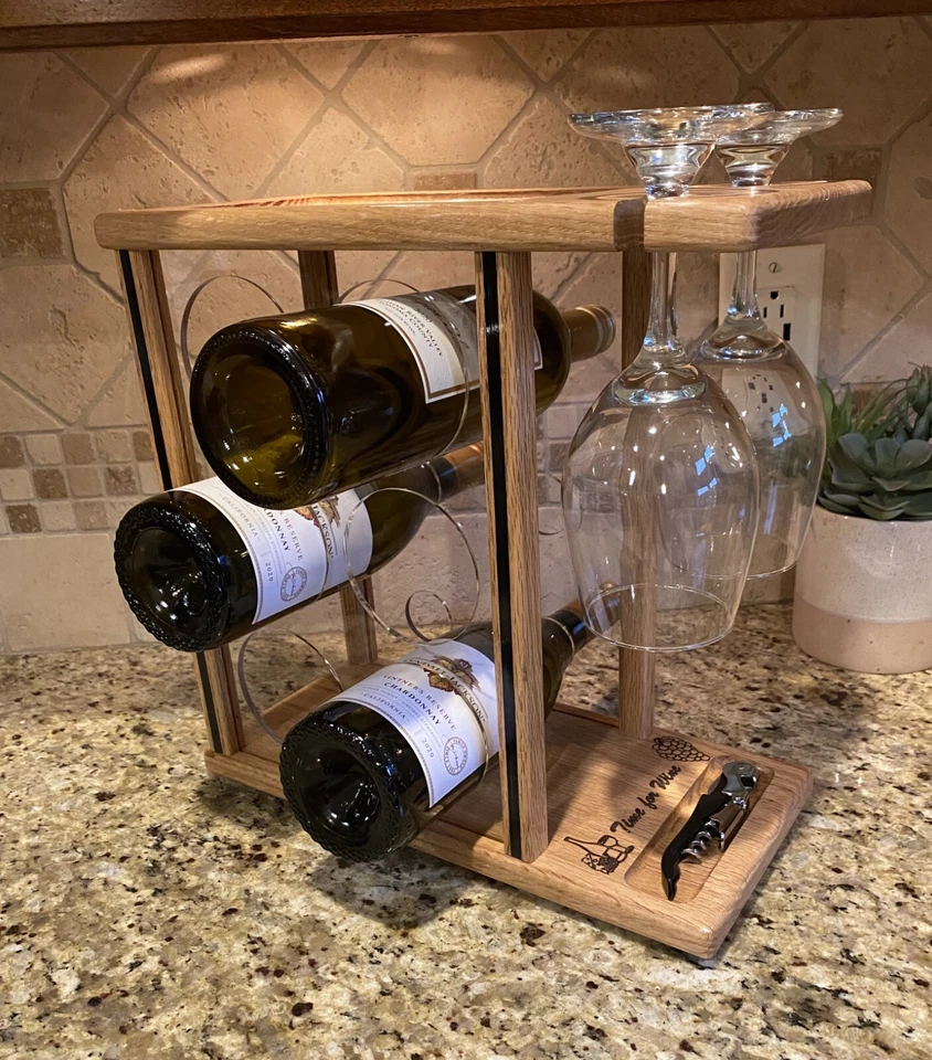 Винная стойка на 6 бутылок, красный дуб - Изображение 1 из 4