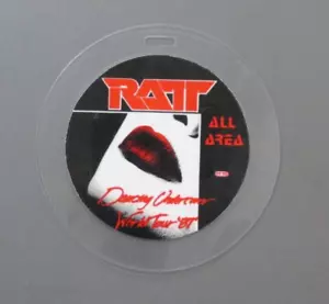 RATT backstage pass laminated Dancing Undercover '87 RARE Circle AUTHENTIC OTTO! - Picture 1 of 2